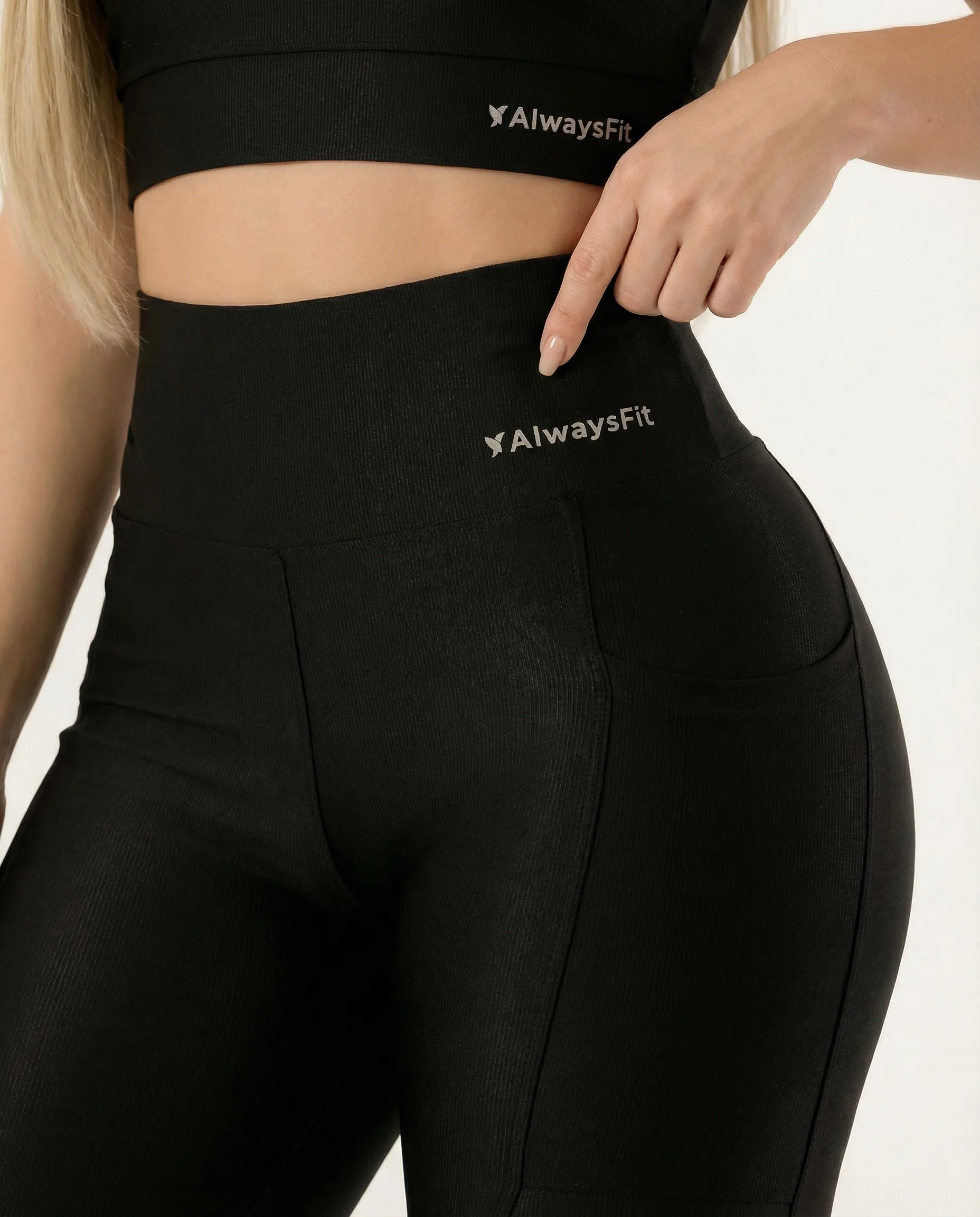Conjunto Legging e Top Poliamida Canelado Preto  - Always Fit - Image 5