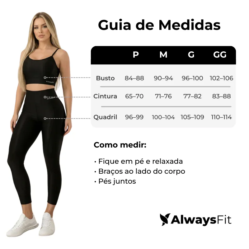 Conjunto Legging e Top Poliamida Canelado Militar  - Always Fit - Image 5