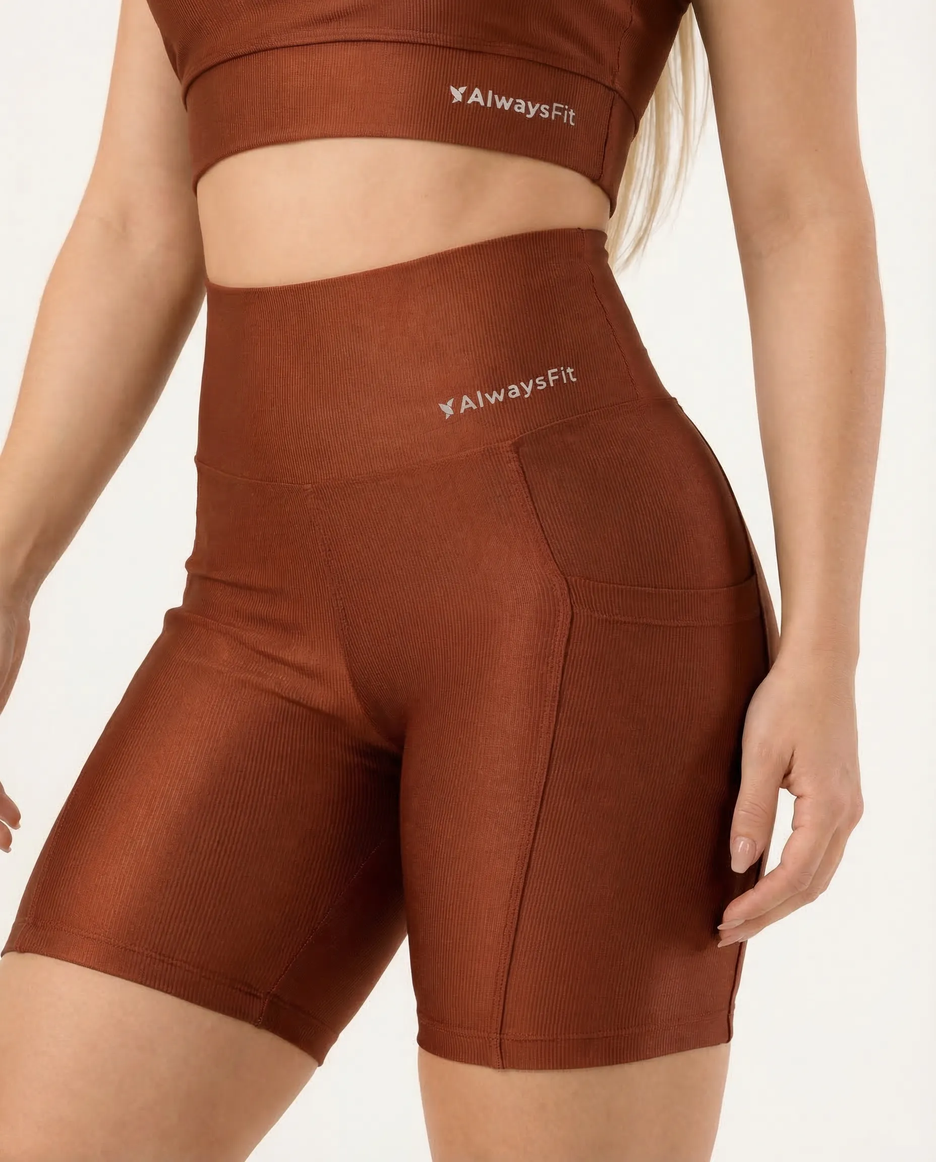 Conjunto Short e Top Poliamida Premium Chocolate - Always Fit - Image 5