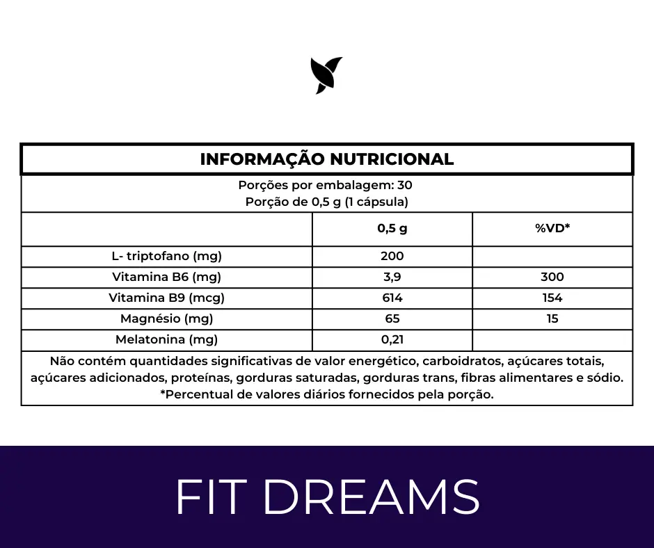 FitDreams® - Melatonina, Magnésio, L-Triptofano, B6 e B9 (MetilFolato) - 30 Cápsulas - Image 4