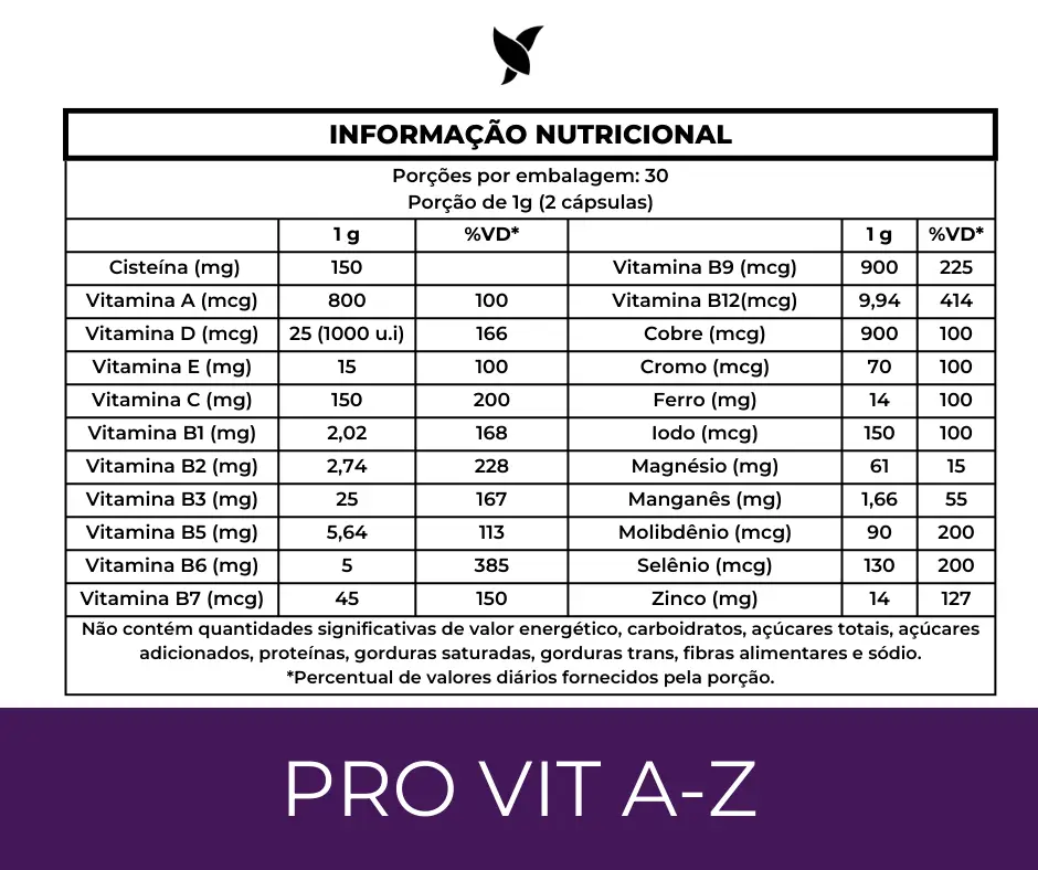 Multivitamínico - ProVit A-Z + NAC - Fórmula Metilada - 60 Cápsulas - Image 5